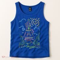 Eiffel Tower Paris Cool Gift Hand Painted Paris France Tank Top thumb 2