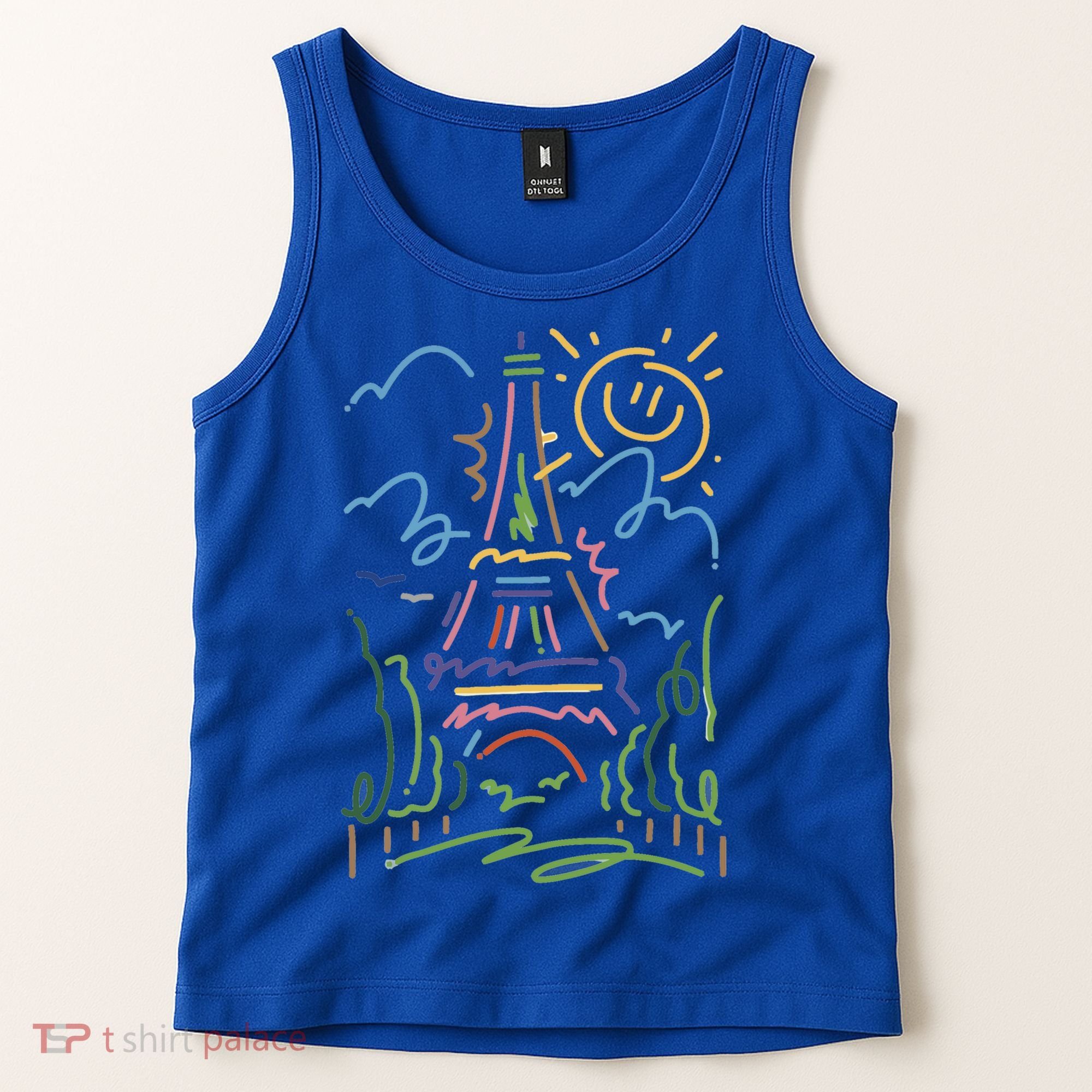 Eiffel Tower Paris Cool Gift Hand Painted Paris France Tank Top