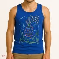Eiffel Tower Paris Cool Gift Hand Painted Paris France Tank Top thumb 3