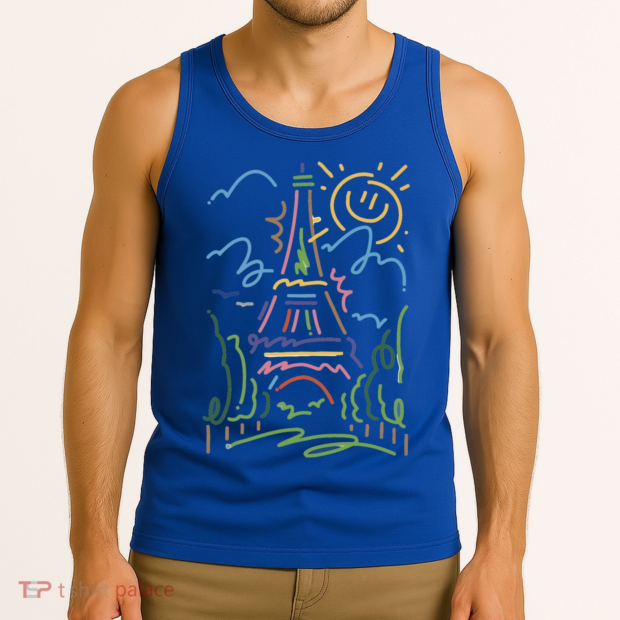 Eiffel Tower Paris Cool Gift Hand Painted Paris France Tank Top