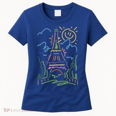 Eiffel Tower Paris Cool Gift Hand Painted Paris France Women's T-Shirt