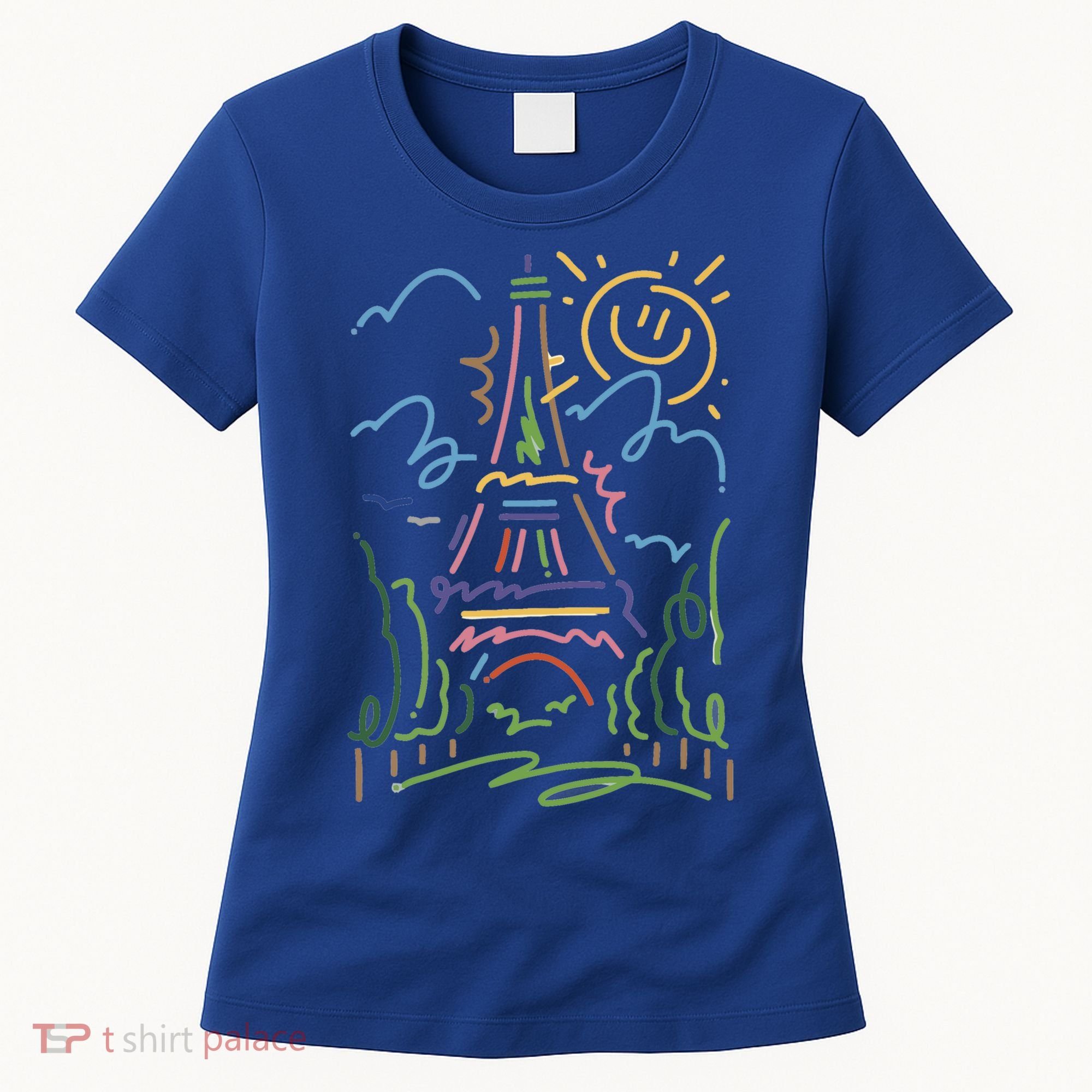 Eiffel Tower Paris Cool Gift Hand Painted Paris France Women's T-Shirt