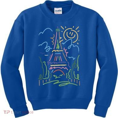 Eiffel Tower Paris Cool Gift Hand Painted Paris France Kids Sweatshirt