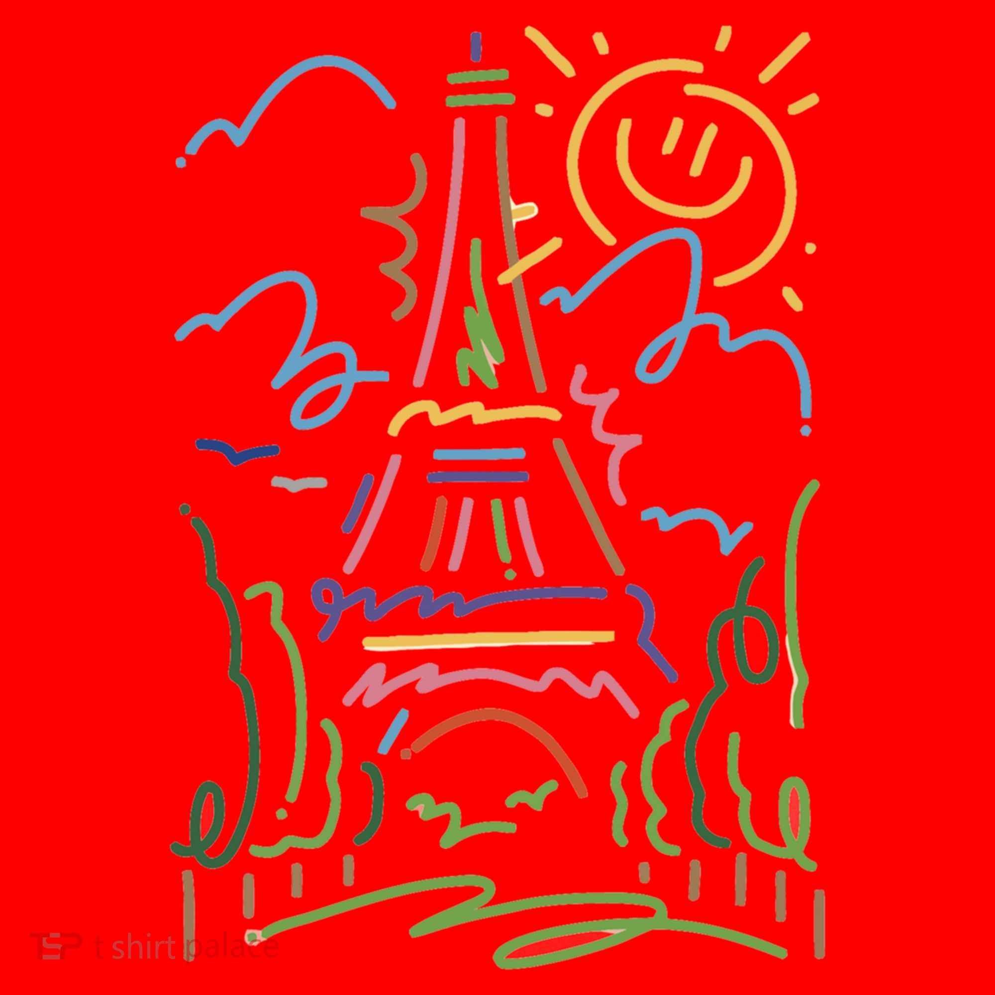 Eiffel Tower Paris Cool Gift Hand Painted Paris France Santa Hat