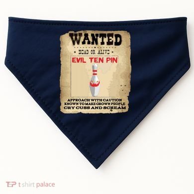 Evil Ten Pin 10 Funny Bowling USA-Made Doggie Bandana