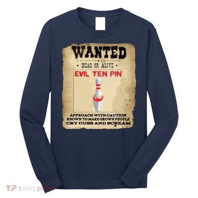Evil Ten Pin 10 Funny Bowling Long Sleeve Shirt