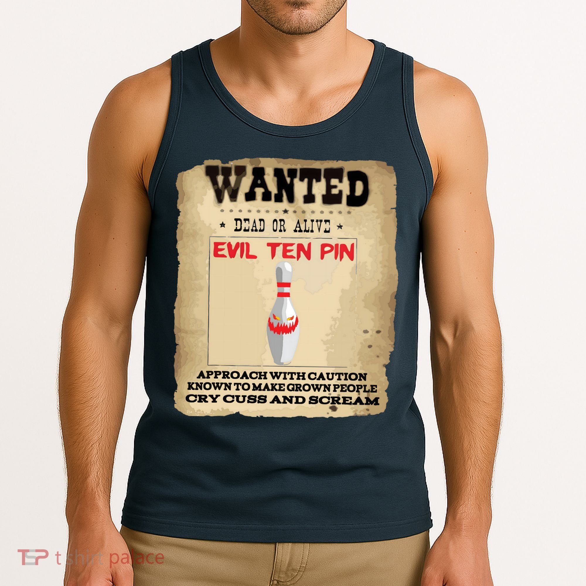 Evil Ten Pin 10 Funny Bowling Tank Top