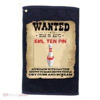 Evil Ten Pin 10 Funny Bowling Golf Towel thumb 0