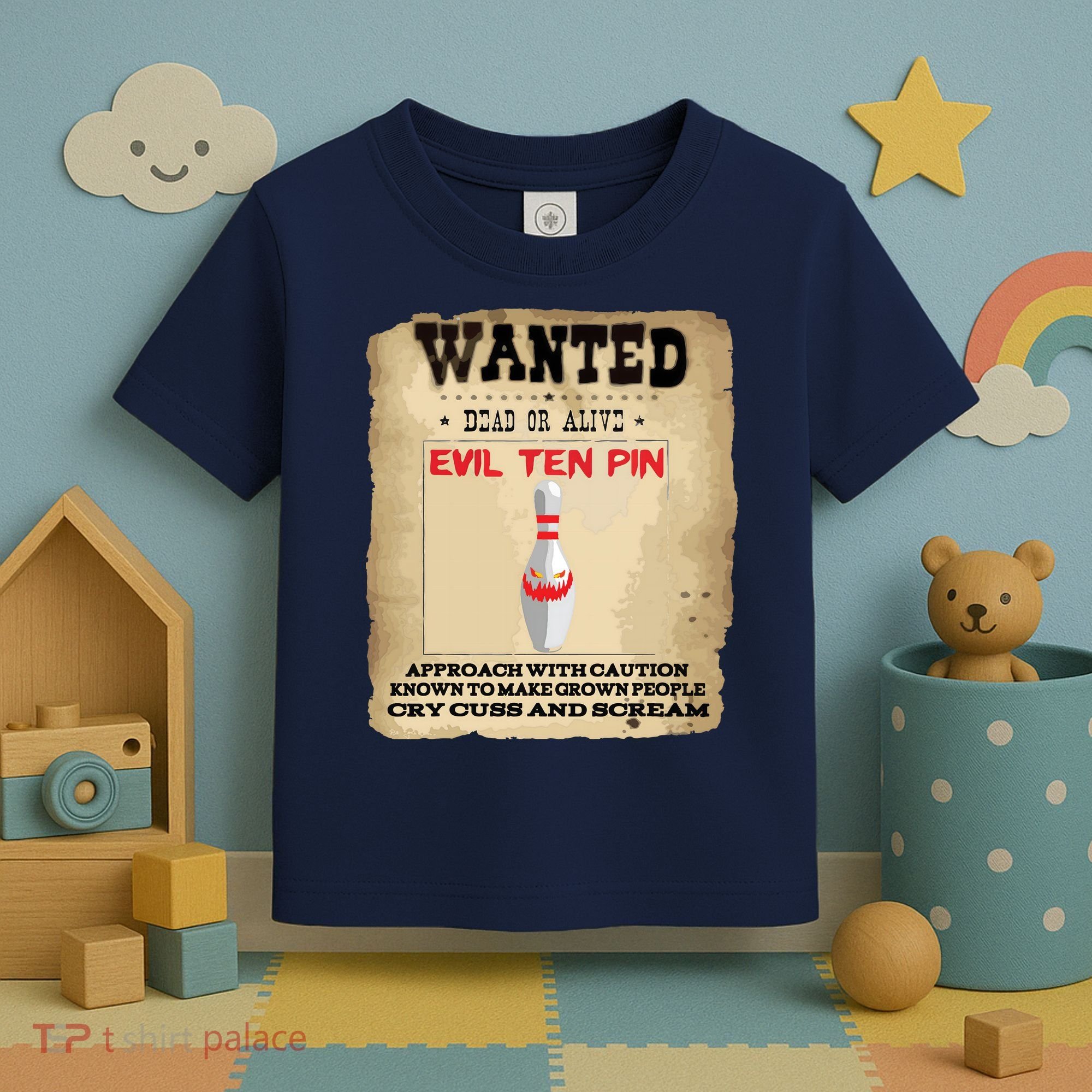 Evil Ten Pin 10 Funny Bowling Toddler T-Shirt