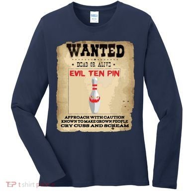 Evil Ten Pin 10 Funny Bowling Women's Long Sleeve Shirt