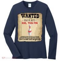 Evil Ten Pin 10 Funny Bowling Women's Long Sleeve Shirt thumb 0