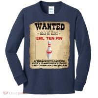 Evil Ten Pin 10 Funny Bowling Kids Long Sleeve Shirt thumb 0