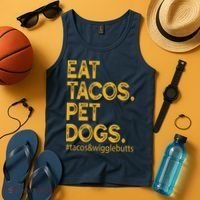 Eat Tacos Pet Dogs Tacos And Wigglebutts Tank Top thumb 4