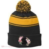 Eat The Rich Floral Stripe Pom Pom Beanie thumb 0