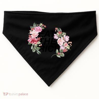 Eat The Rich Floral USA-Made Doggie Bandana