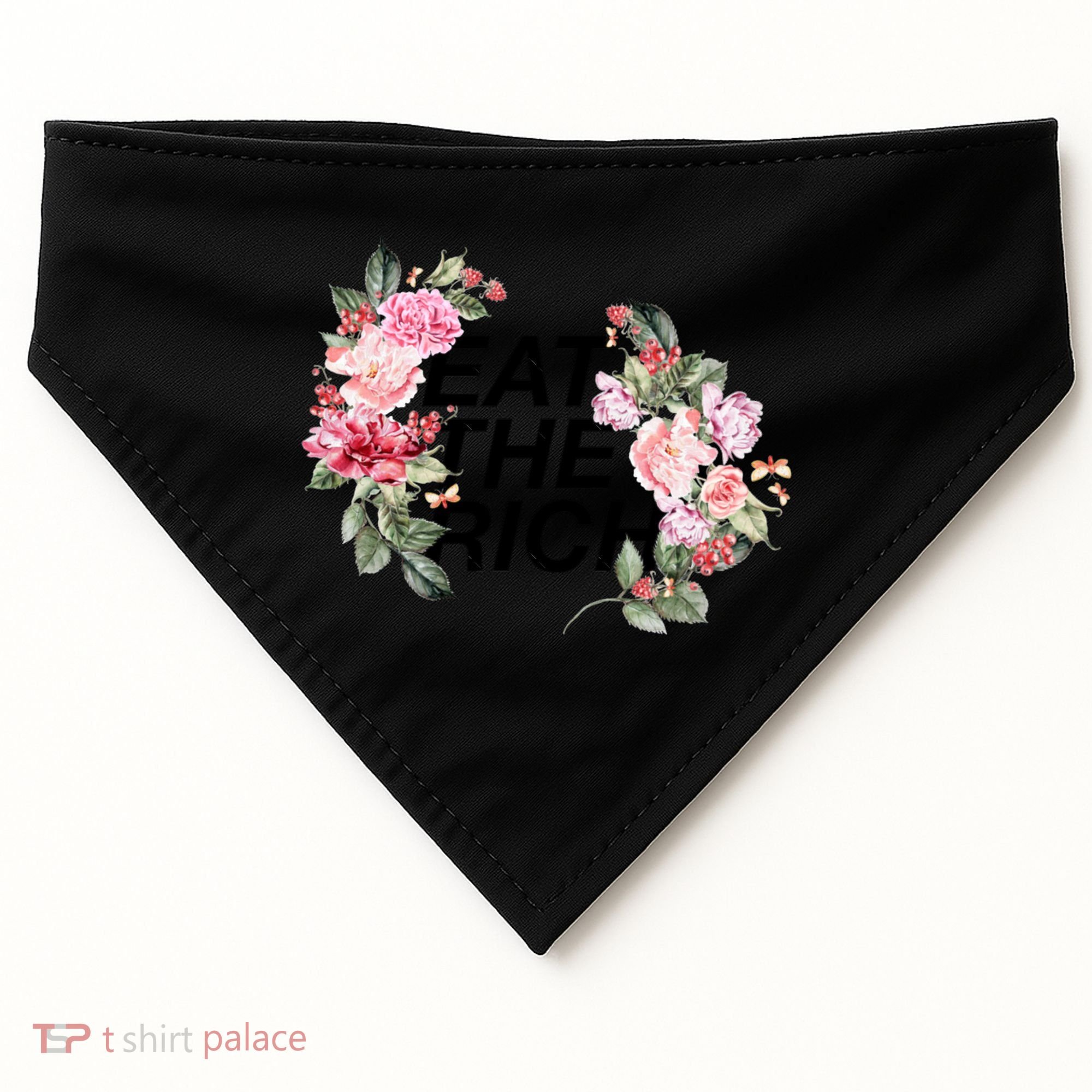 Eat The Rich Floral USA-Made Doggie Bandana
