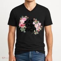 Eat The Rich Floral V-Neck T-Shirt thumb 2