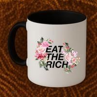 Eat The Rich Floral Coffee Mug thumb 2