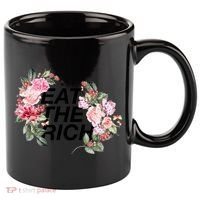 Eat The Rich Floral 11oz C Handle Ceramic Mug thumb 0