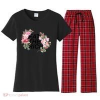 Eat The Rich Floral Women's Flannel Pajama Set thumb 0