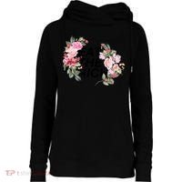 Eat The Rich Floral Womens Funnel Neck Pullover Hood thumb 0
