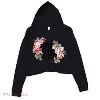 Eat The Rich Floral Crop Fleece Hoodie thumb 0