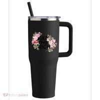 Eat The Rich Floral 40oz Vacuum Insulated Stainless Steel Travel Tumbler thumb 0