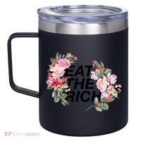 Eat The Rich Floral 12oz Stainless Steel Coffee Mug thumb 2