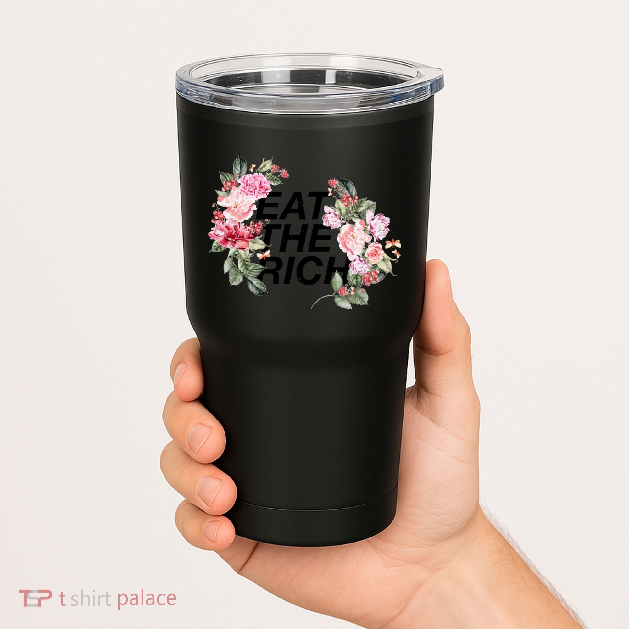 Eat The Rich Floral Tumbler