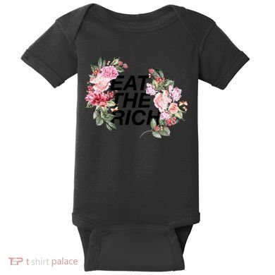 Eat The Rich Floral Baby Bodysuit