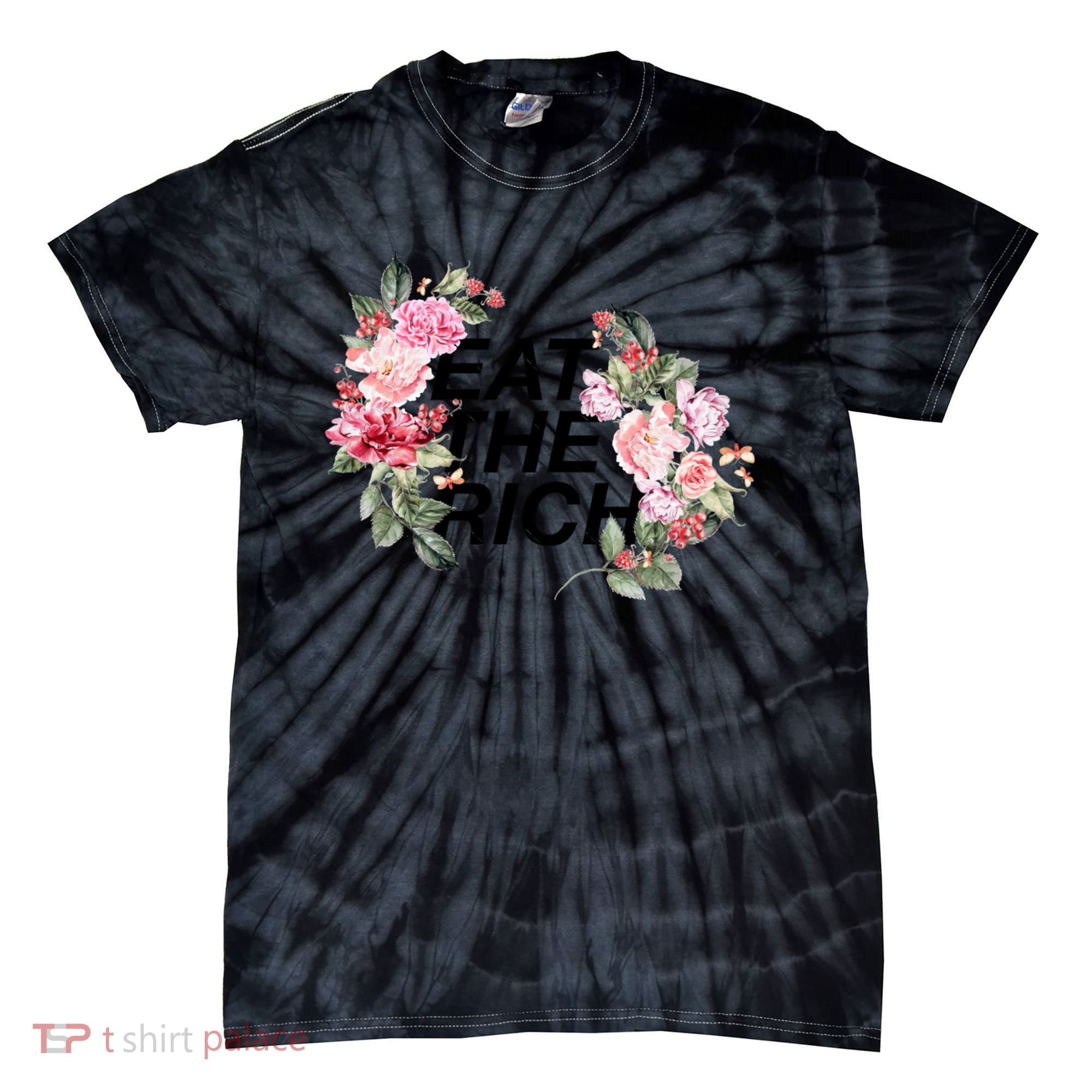 Eat The Rich Floral Tie-Dye T-Shirt