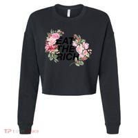 Eat The Rich Floral Cropped Pullover Crew thumb 0