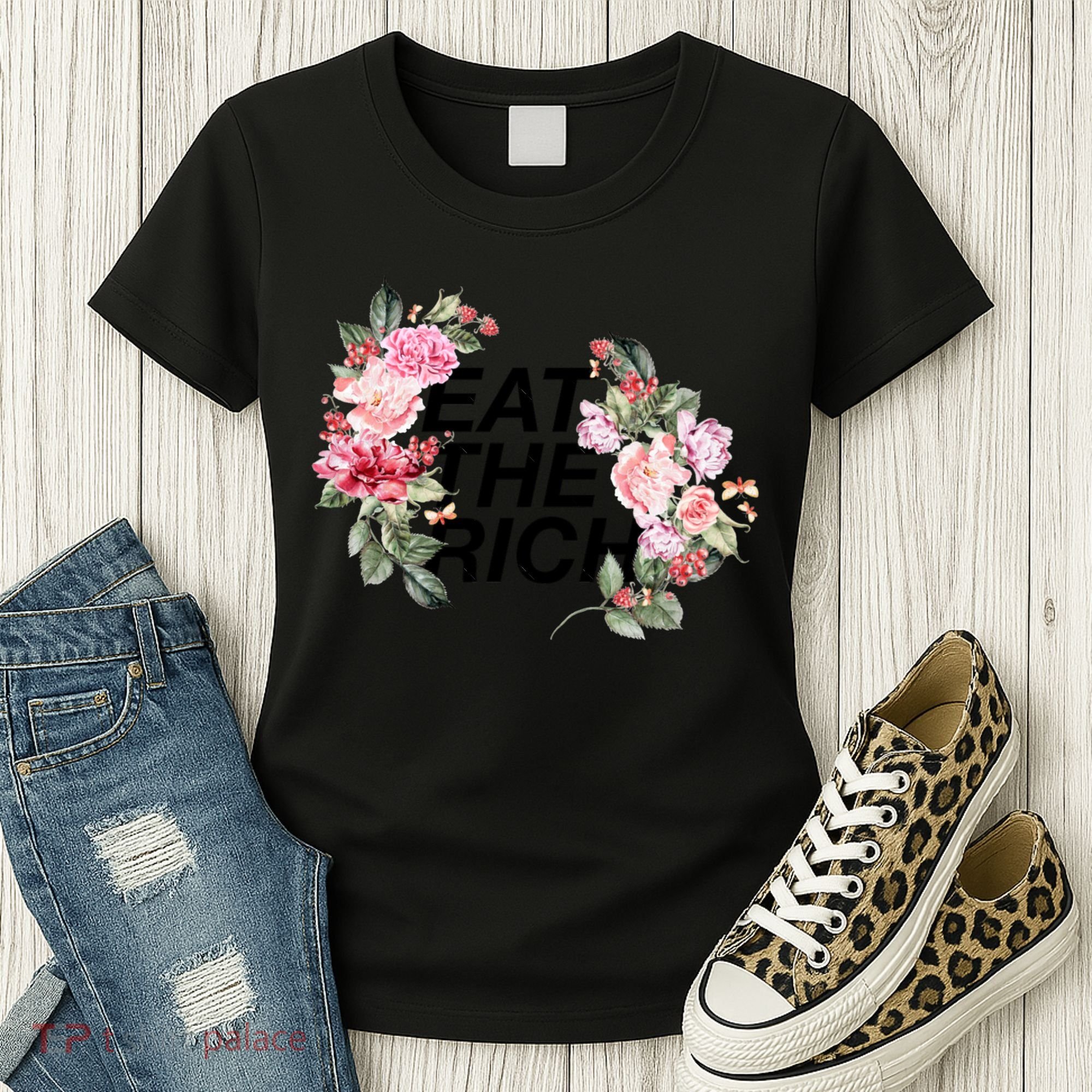 Eat The Rich Floral Women's T-Shirt