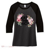 Eat The Rich Floral Women's Tri-Blend 3/4-Sleeve Raglan Shirt thumb 0