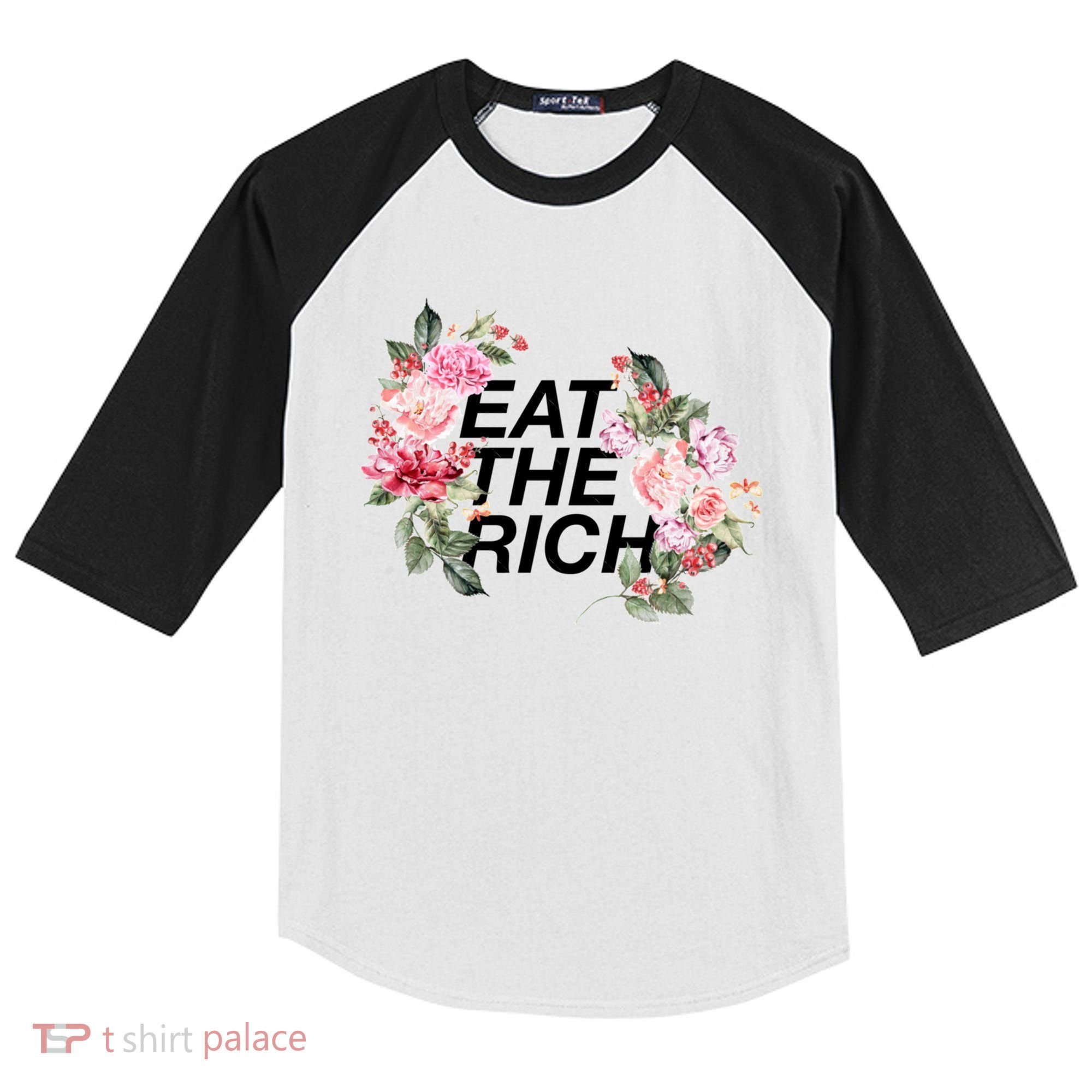Eat The Rich Floral Kids Colorblock Raglan Jersey
