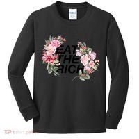 Eat The Rich Floral Kids Long Sleeve Shirt thumb 0