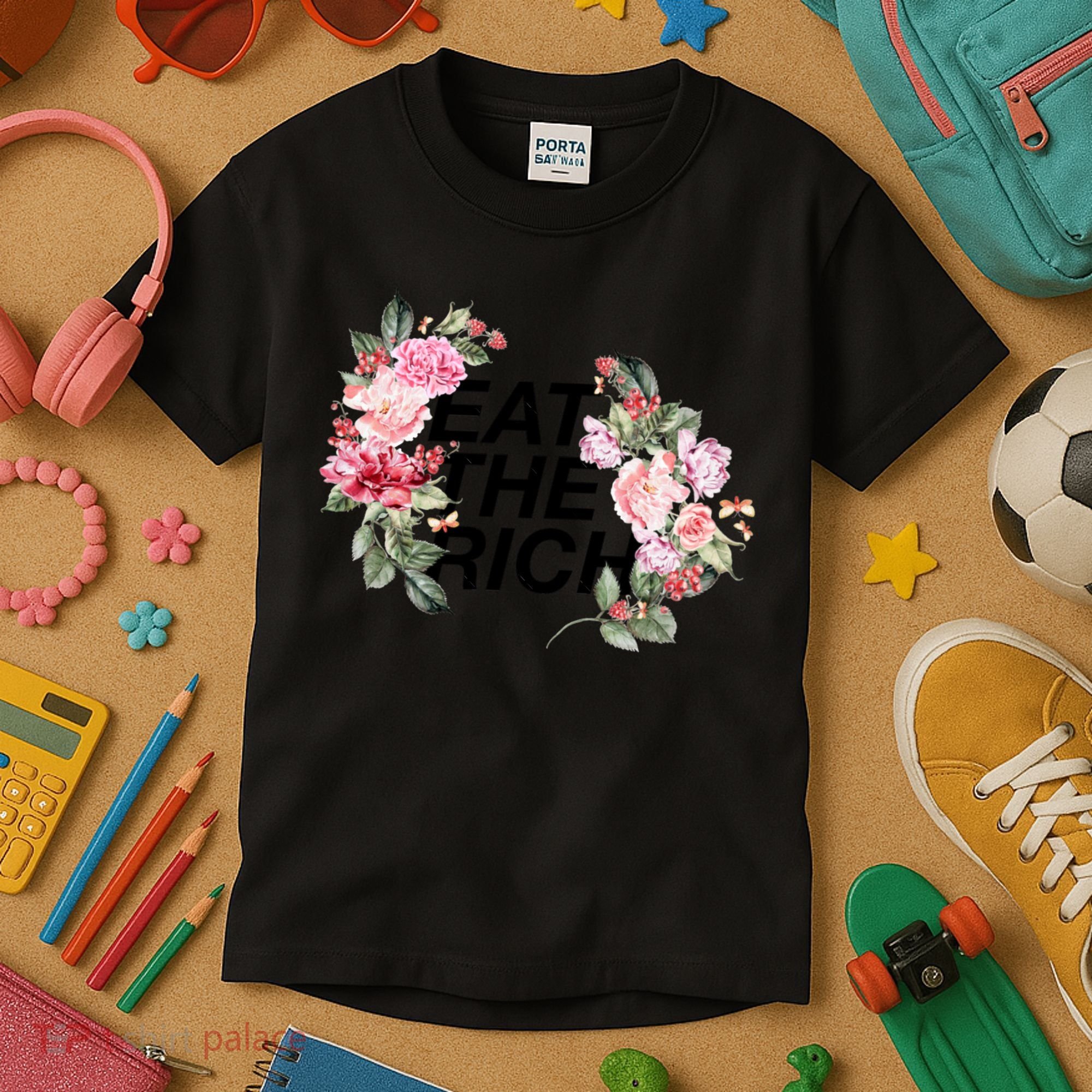 Eat The Rich Floral Kids T-Shirt