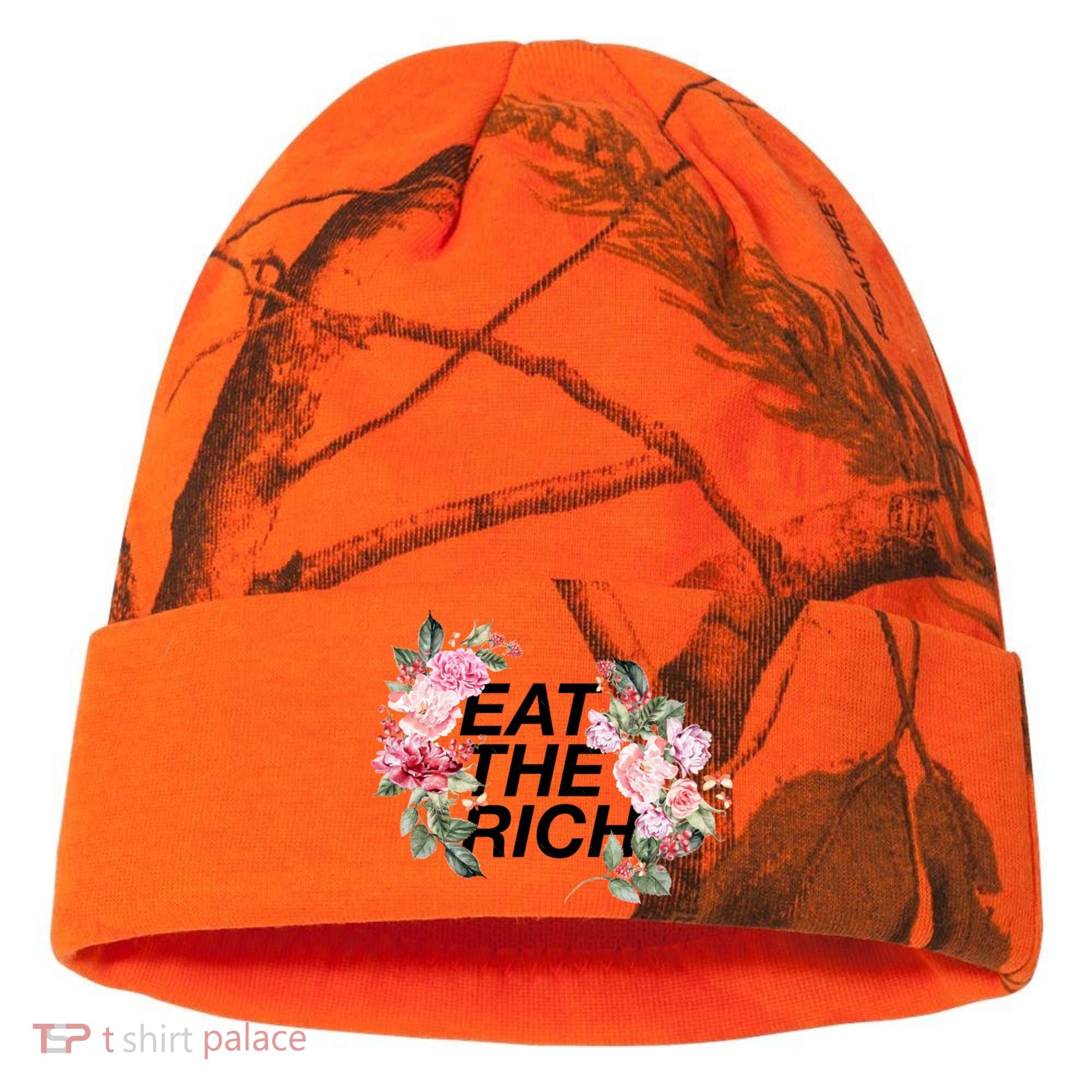 Eat The Rich Floral Kati Licensed 12" Camo Cuffed Beanie