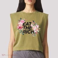 Eat The Rich Floral Garment-Dyed Women's Muscle Tee thumb 2