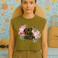 Eat The Rich Floral Garment-Dyed Women's Muscle Tee thumb 4