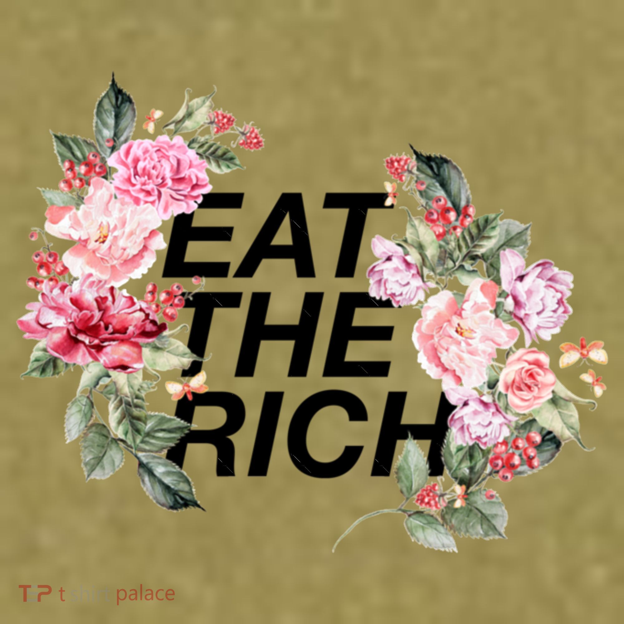 Eat The Rich Floral Garment-Dyed Women's Muscle Tee