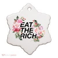 Eat The Rich Floral Ceramic Ornament thumb 0