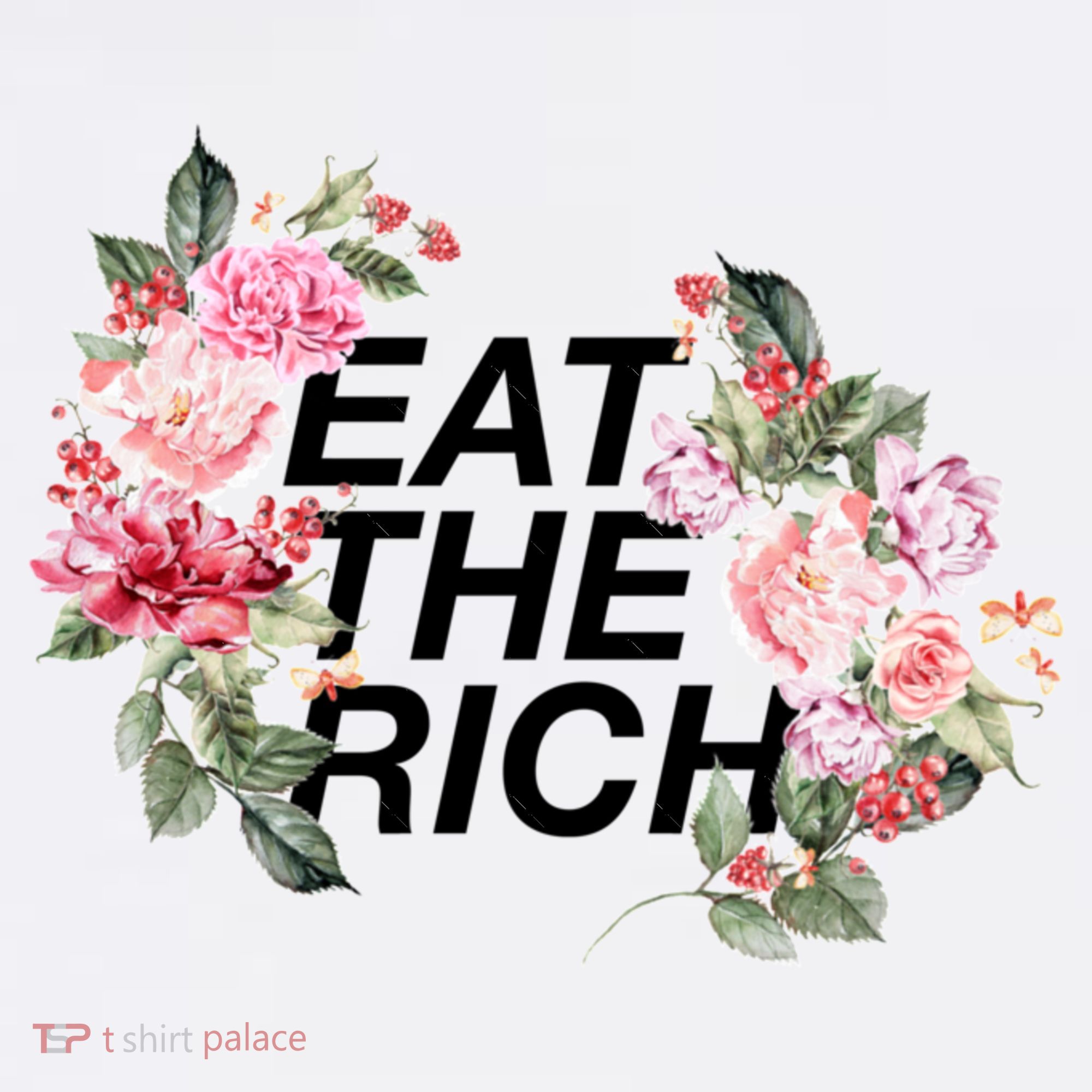 Eat The Rich Floral Comfort Colors Garment-Dyed Hooded Sweatshirt
