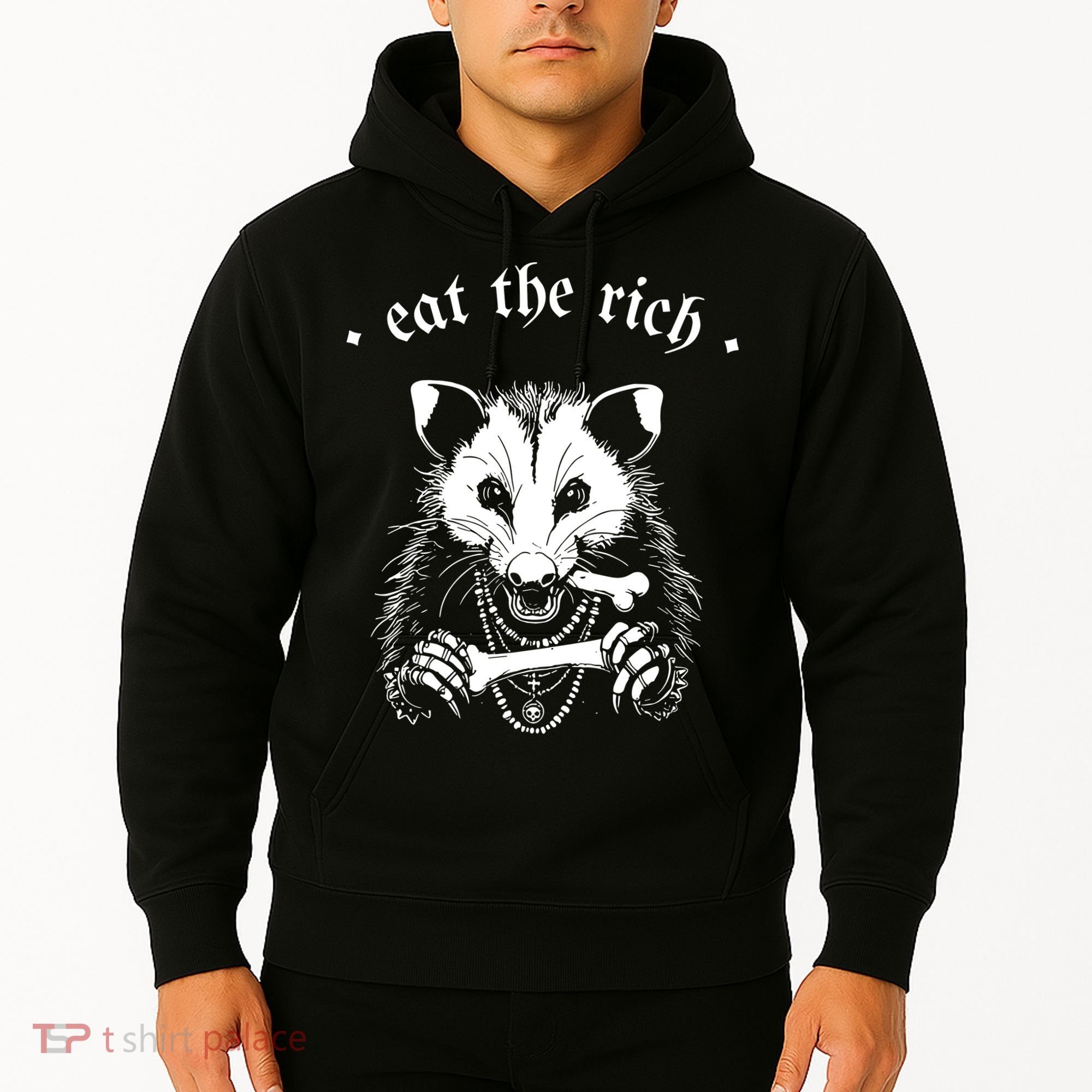Eat The Rich Possum Anti Fascist Hoodie