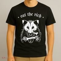 Eat The Rich Possum Anti Fascist T-Shirt thumb 3