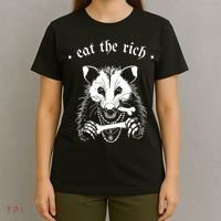 Eat The Rich Possum Anti Fascist T-Shirt thumb 4