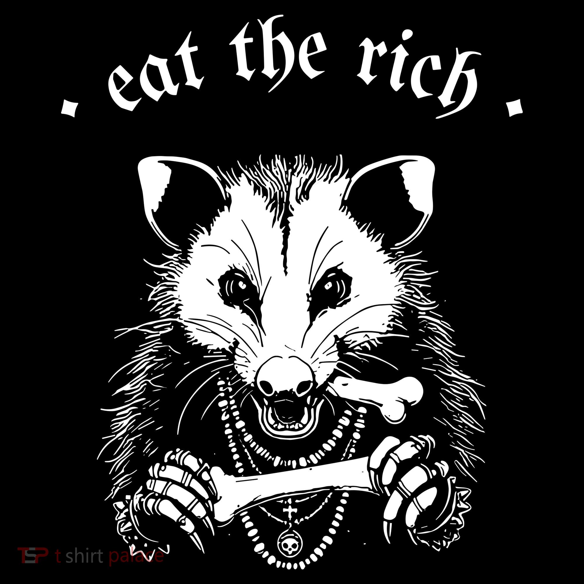 Eat The Rich Possum Anti Fascist Women's Hoodie