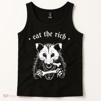 Eat The Rich Possum Anti Fascist Tank Top thumb 2
