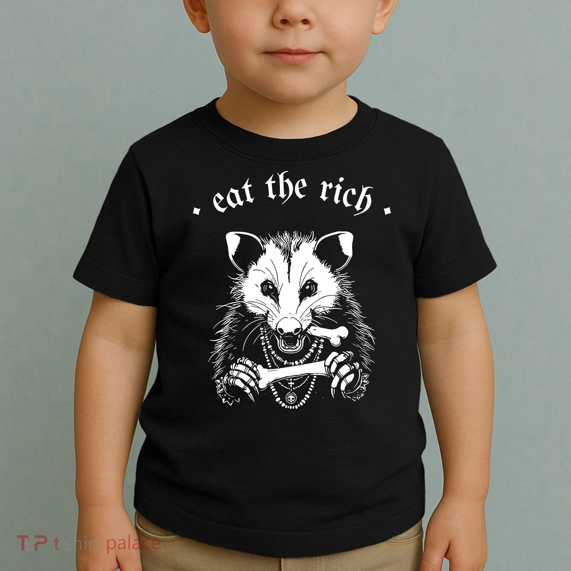 Eat The Rich Possum Anti Fascist Toddler T-Shirt