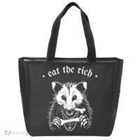 Eat The Rich Possum Anti Fascist Tote Bag thumb 0